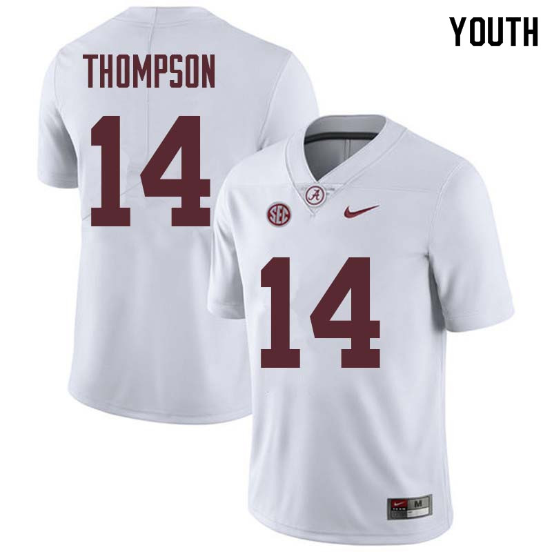 Alabama Crimson Tide Youth Deionte Thompson #14 White NCAA Nike Authentic Stitched College Football Jersey CI16Z08JS